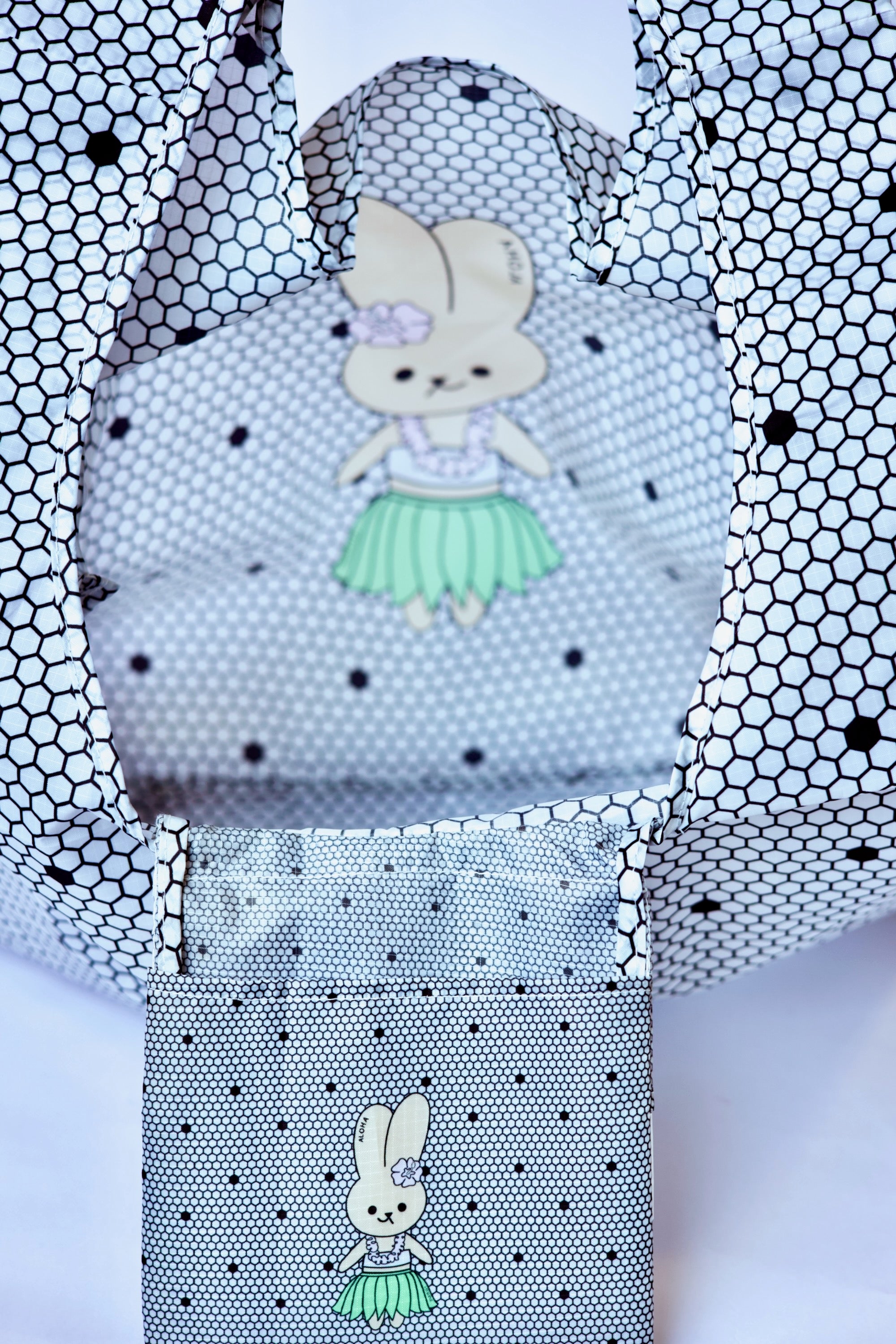 Atasha Rabbit Honey Comb Lace Reusable Eco-Friendly Tote Bag