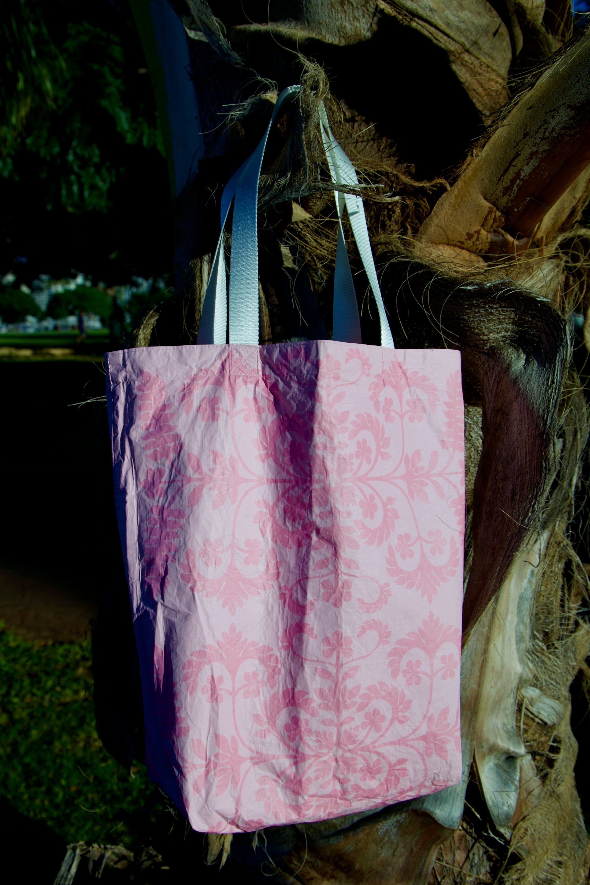 Hawaiian Quilt Pink Pattern Tote Bag - Palaka Pale Pink
