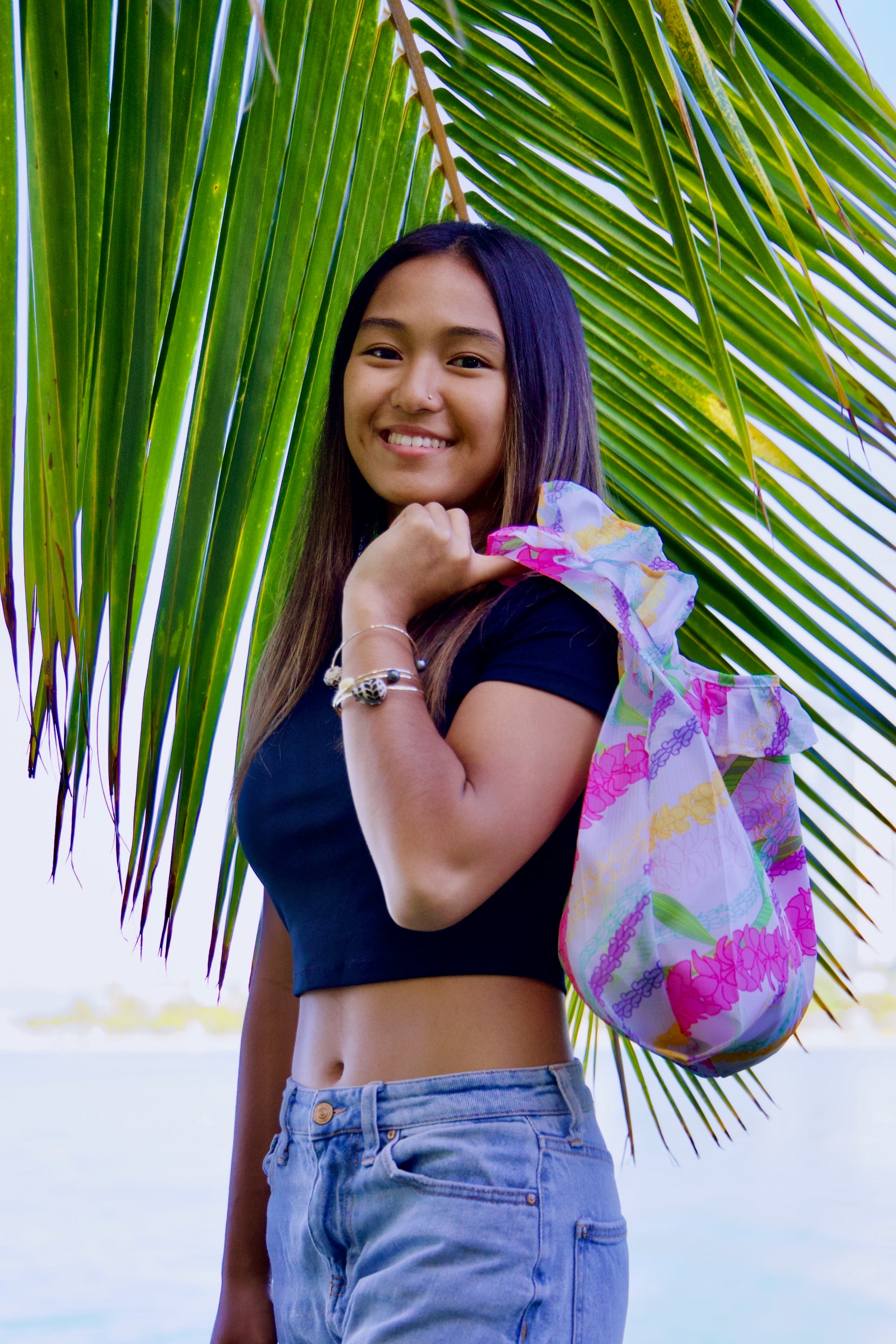 Diagonal Leis Pattern Lei Bag | Hawaii Beach inspired bag | Citadine