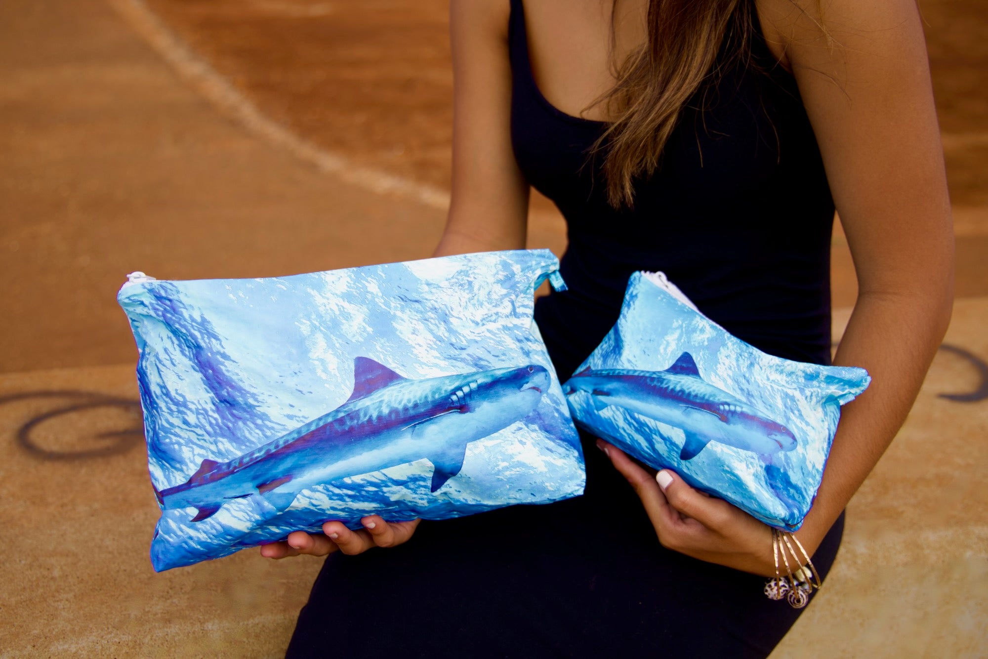 Shark Printed Pouch | Art by Chas Beasley | Citadine