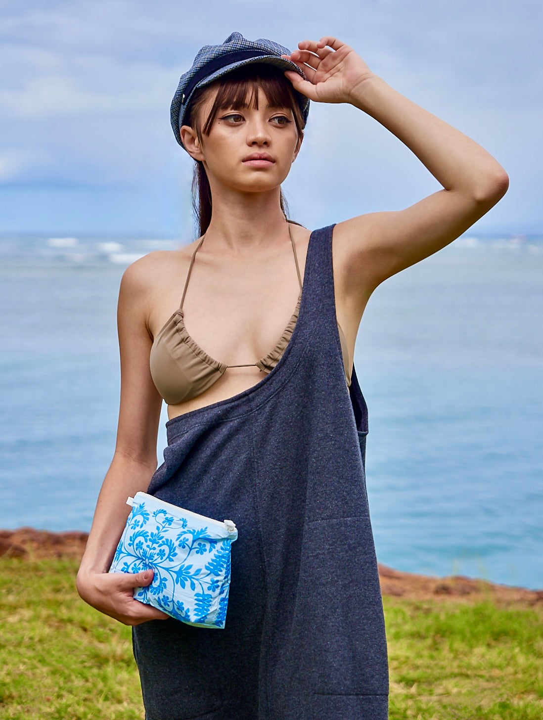 Hawaiian Quilt Design pouch | Blue on Blue Tyvek Pouch | Citadine