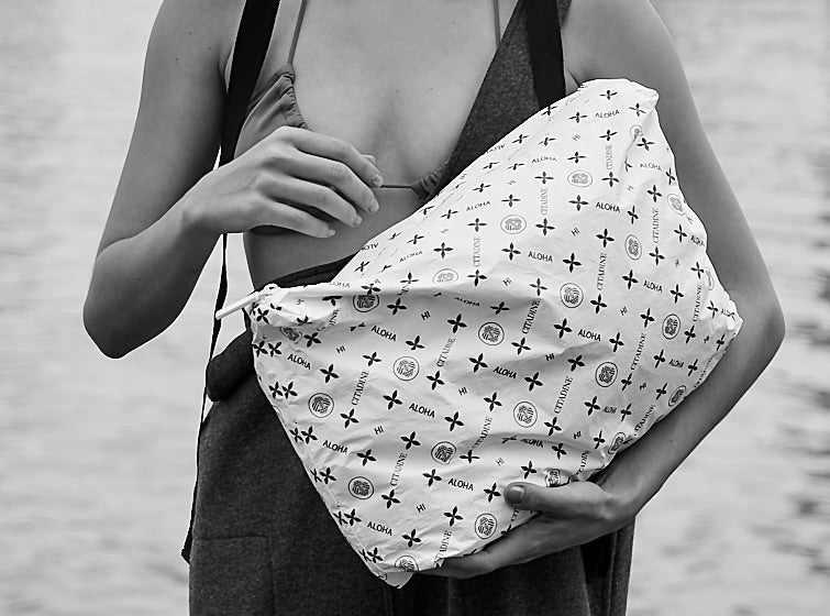 Citadine Monogram Coated Tyvek Bag | Hawaiian Beach Themed | Citadine