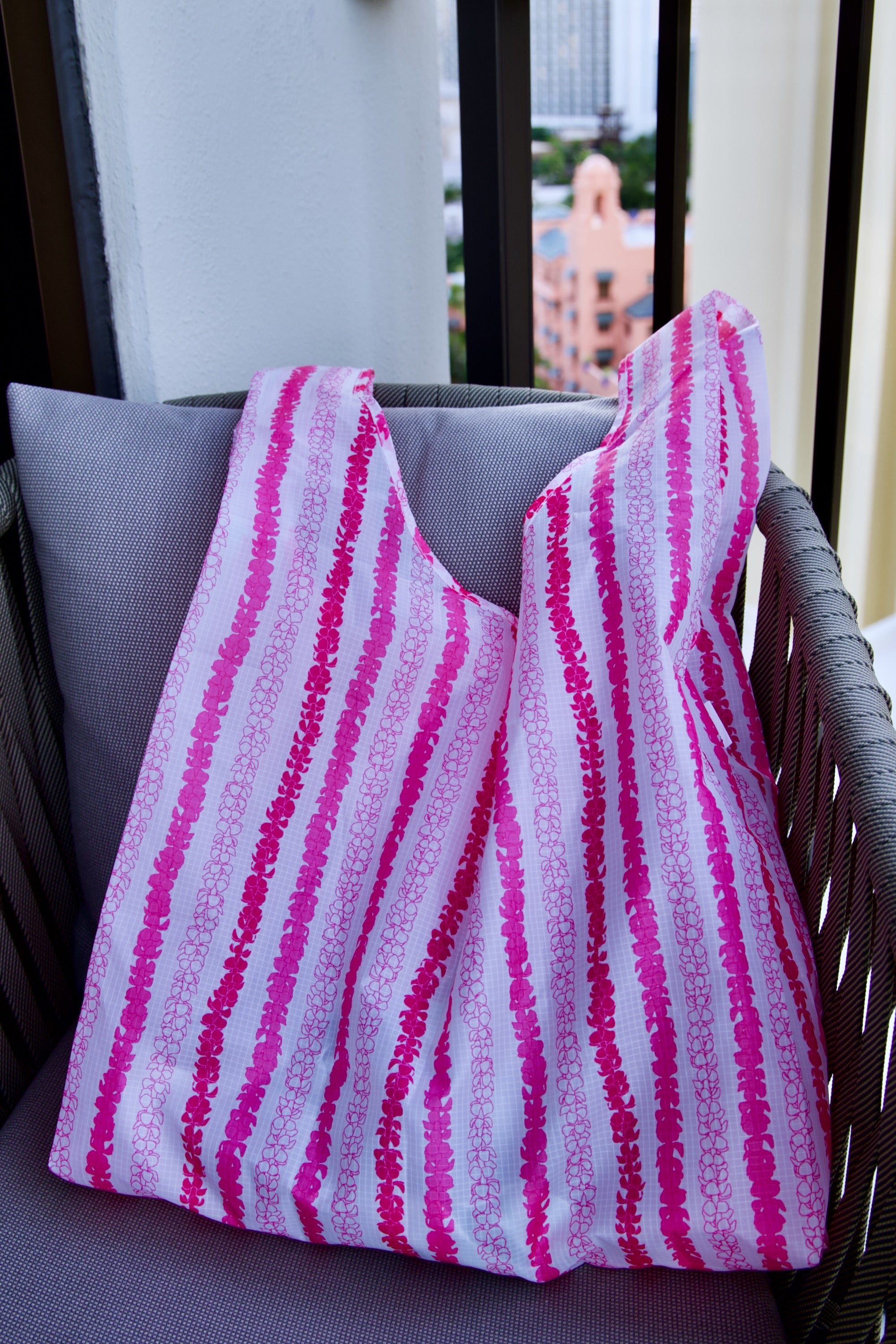 Pink Reusable Tote Bag | Pua Kenikeni Pink Tote Bag | Citadine