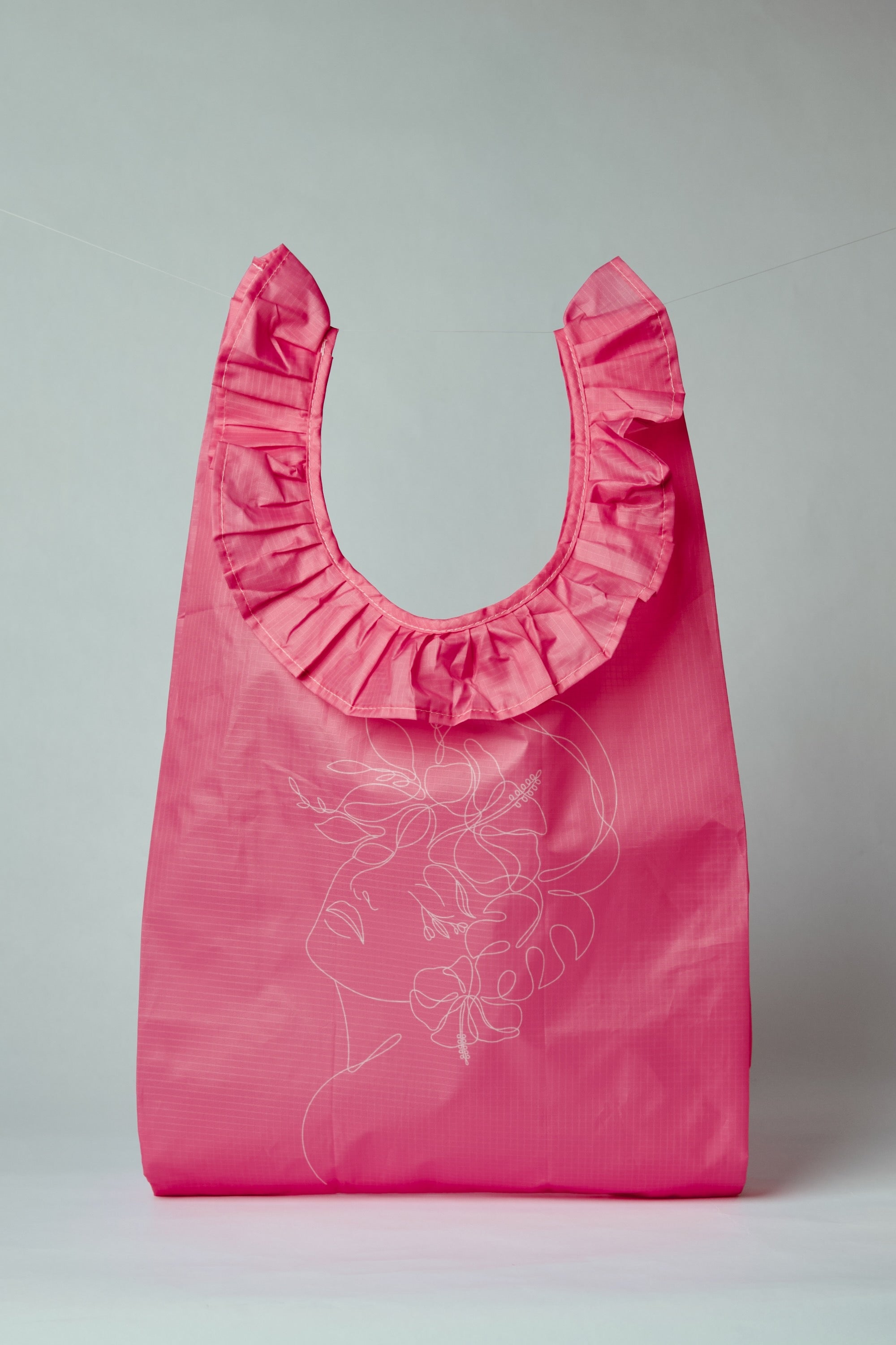 Medium Lei Bag Lineart Girl W/Hibisucus