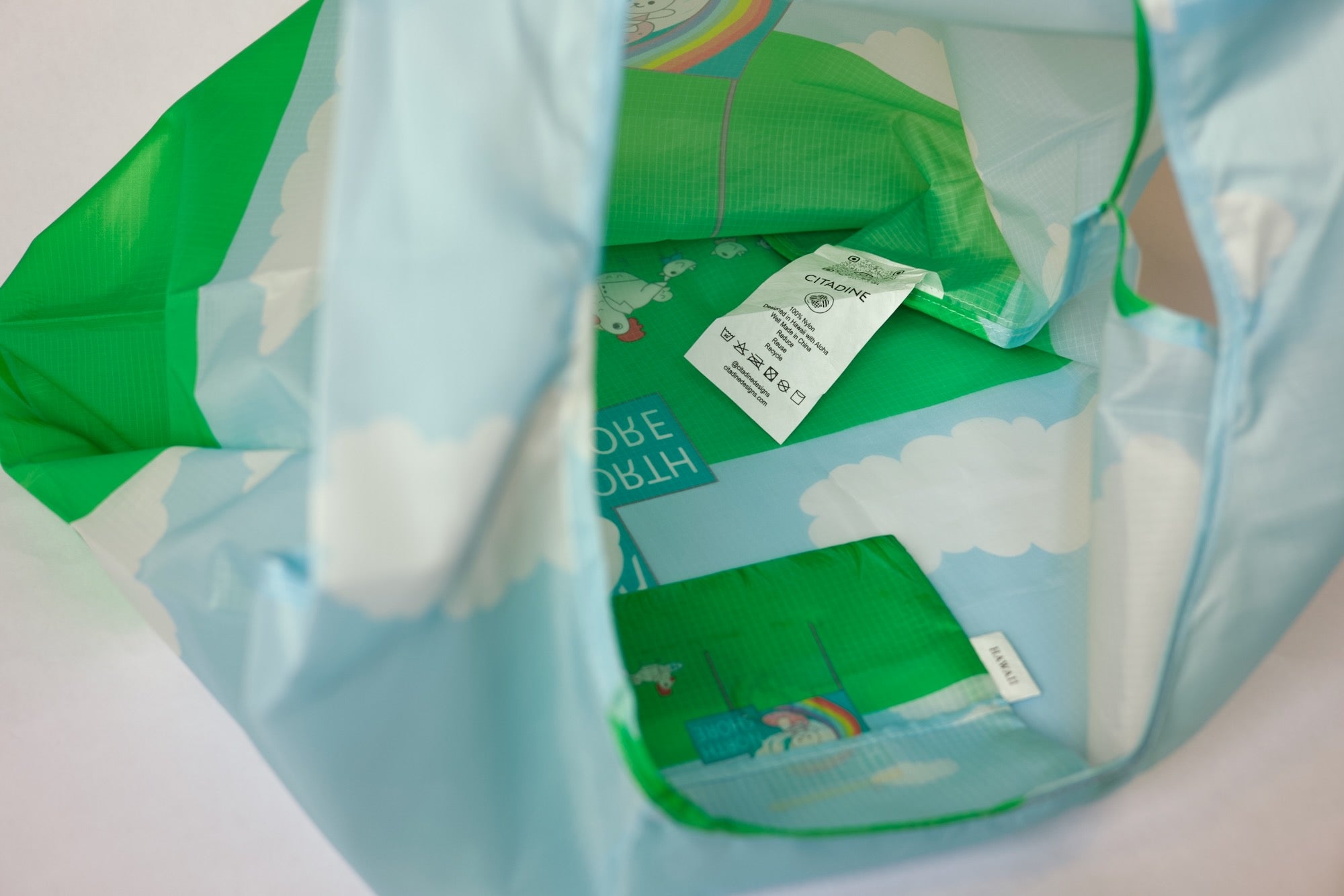 Atasha Rabbit Surfs Haleiwa Reusable Eco-Friendly Tote Bag
