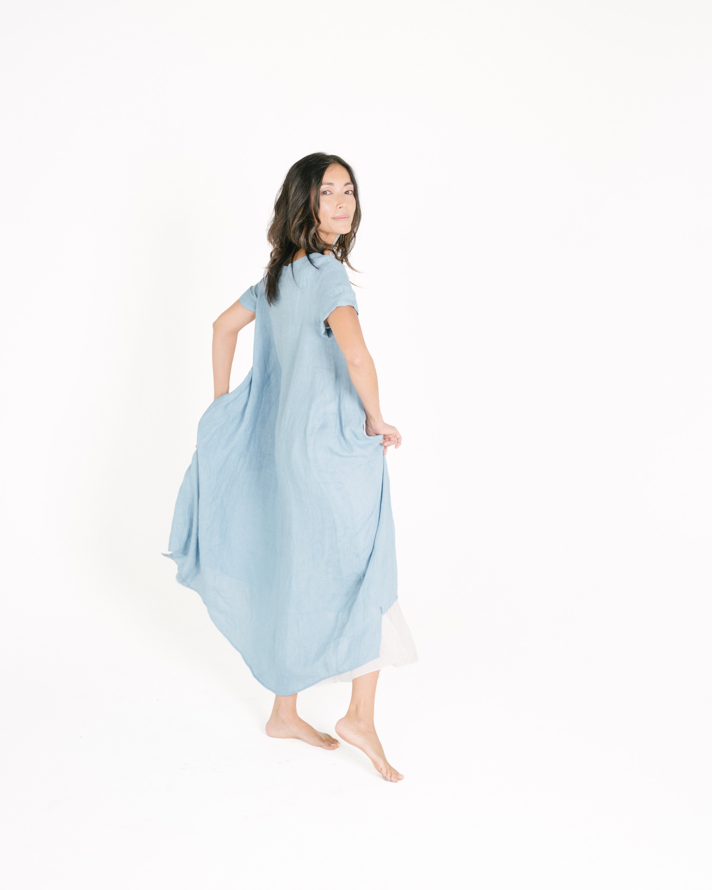 Hand Embroidered Maxi Dress | Jasmine Flowy Linen Maxi Dress| Citadine
